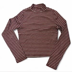 Levi's red & white striped long sleeve turtleneck top.